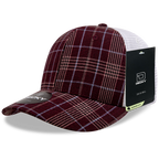6 Panel Mid Profile Structured Plaid Trucker