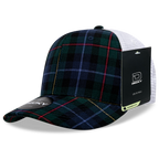 6 Panel Mid Profile Structured Plaid Trucker