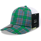 6 Panel Mid Profile Structured Plaid Trucker