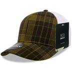 6 Panel Mid Profile Structured Plaid Trucker