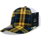 6 Panel Mid Profile Structured Plaid Trucker