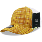 6 Panel Mid Profile Structured Plaid Trucker