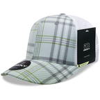 6 Panel Mid Profile Structured Plaid Trucker