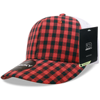 6 Panel Mid Profile Structured Plaid Trucker