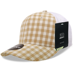 6 Panel Mid Profile Structured Plaid Trucker