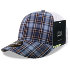 6 Panel Mid Profile Structured Plaid Trucker