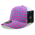 6 Panel Mid Profile Structured Plaid Trucker