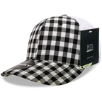 6 Panel Mid Profile Structured Plaid Trucker
