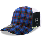 6 Panel Mid Profile Structured Plaid Trucker