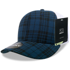 6 Panel Mid Profile Structured Plaid Trucker