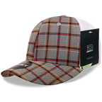 6 Panel Mid Profile Structured Plaid Trucker