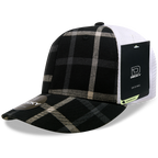 6 Panel Mid Profile Structured Plaid Trucker