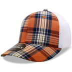 6 Panel Mid Profile Structured Plaid Trucker