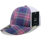 6 Panel Mid Profile Structured Plaid Trucker