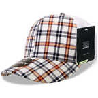 6 Panel Mid Profile Structured Plaid Trucker
