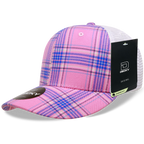 6 Panel Mid Profile Structured Plaid Trucker