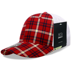 6 Panel Mid Profile Structured Plaid Trucker