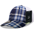 6 Panel Mid Profile Structured Plaid Trucker