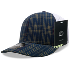 6 Panel Mid Profile Structured Plaid Trucker