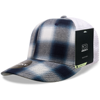 6 Panel Mid Profile Structured Plaid Trucker