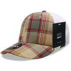 6 Panel Mid Profile Structured Plaid Trucker