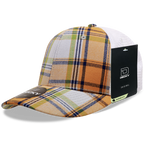 6 Panel Mid Profile Structured Plaid Trucker