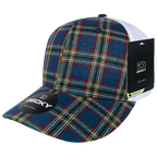 6 Panel Mid Profile Structured Plaid Trucker