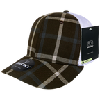 6 Panel Mid Profile Structured Plaid Trucker