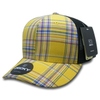 6 Panel Mid Profile Structured Plaid Trucker