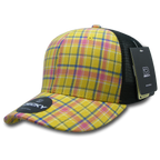 6 Panel Mid Profile Structured Plaid Trucker