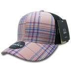 6 Panel Mid Profile Structured Plaid Trucker