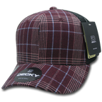 6 Panel Mid Profile Structured Plaid Trucker
