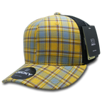 6 Panel Mid Profile Structured Plaid Trucker