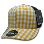 6 Panel Mid Profile Structured Plaid Trucker