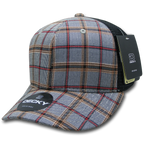 6 Panel Mid Profile Structured Plaid Trucker