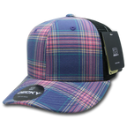 6 Panel Mid Profile Structured Plaid Trucker