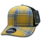 6 Panel Mid Profile Structured Plaid Trucker