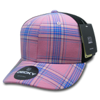 6 Panel Mid Profile Structured Plaid Trucker