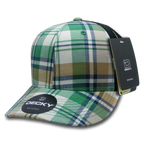 6 Panel Mid Profile Structured Plaid Trucker