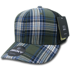 6 Panel Mid Profile Structured Plaid Trucker