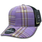 6 Panel Mid Profile Structured Plaid Trucker