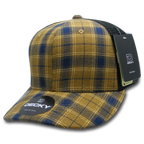 6 Panel Mid Profile Structured Plaid Trucker