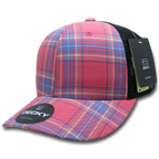6 Panel Mid Profile Structured Plaid Trucker