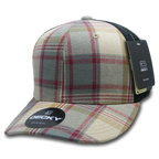 6 Panel Mid Profile Structured Plaid Trucker