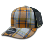 6 Panel Mid Profile Structured Plaid Trucker