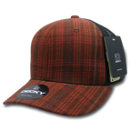 6 Panel Mid Profile Structured Plaid Trucker