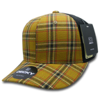 6 Panel Mid Profile Structured Plaid Trucker