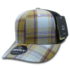 6 Panel Mid Profile Structured Plaid Trucker