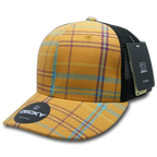 6 Panel Mid Profile Structured Plaid Trucker