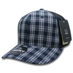 6 Panel Mid Profile Structured Plaid Trucker
